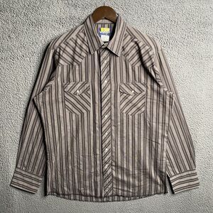 Vintage Wrangler Men's Western Pearl Snap Shirt Large Long Sleeve Striped